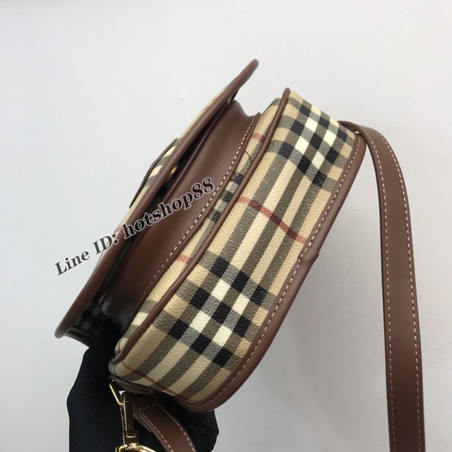 Burberry專櫃新款中古vintage系列新款單肩斜挎馬鞍包 巴寶莉單肩斜挎女包 yxb1028